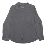 CARHARTT Womens Grey L Cotton Blend Shirt Casual Long Sleeve Button
