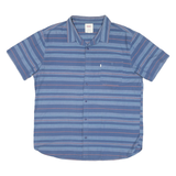 LEVI'S Mens Blue & Pink Striped Shirt 2XL Cotton Blend Casual Summer Button-Up