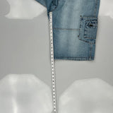 Hip Hop Riflessi Cargo Denim Shorts - 34W 13L Light Wash Cotton