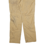CARHARTT Mens Relaxed Beige Workwear Cotton Blend Trousers W34 L32 Durable