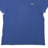 LACOSTE Mens Blue Cotton Blend Short Sleeve Polo Shirt M Casual Classic
