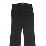 DICKIES Womens Black Cotton Blend Regular Straight Trousers W28 L31 Workwear Zip