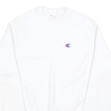 CHAMPION REVERSE WEAVE Mens White Crew Neck S Cotton Sweatshirt Classic Logo