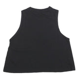 DKNY Womens Black Crop T-Shirt Sleeveless Crew Neck Sport Logo M