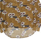 STELLA FORREST Womens Brown Printed Blouse Long Sleeve Round Neck L Relaxed Fit