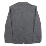 AVON FASHIONS Mens Grey Wool Blend Jacket S Button Closure Plain Stylish