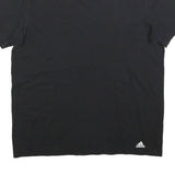 ADIDAS Mens Black V-Neck T-Shirt L Cotton Blend Casual Sportswear
