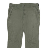 DICKIES Mens Cotton Green Regular Straight Trousers W40 L32 Workwear Casual