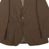 WINIKER Mens Brown Wool Pinstripe Jacket XXS Woven Button Classic Formal