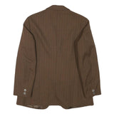 WINIKER Mens Brown Wool Pinstripe Jacket XXS Woven Button Classic Formal