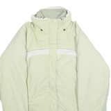 COLUMBIA Womens Cream & Light Green Outdoor Jacket M Polyamide Blend Plain Zip