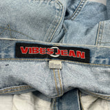 Vibes Jeans Baggy Denim Shorts - 36W 11L Light Wash Denim