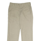 DICKIES Mens Polyester Blend Beige Slim Tapered Trousers W30 L30 Workwear