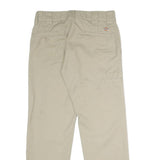 DICKIES Mens Polyester Blend Beige Slim Tapered Trousers W30 L30 Workwear