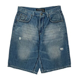 Koman Denim Shorts - 34W 11L Blue Cotton Blend