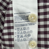 Tommy Hilfiger Checked Shirt - Large Burgundy Cotton