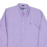 RALPH LAUREN Mens Purple Slim Fit Shirt S Cotton Blend Classic Button-Down