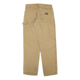DICKIES Mens Cotton Blend Beige Regular Fit Straight Leg Trousers W28 L29