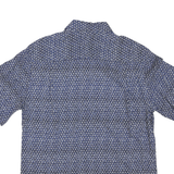 CAMPIA Mens Blue Pattern Shirt M Cotton Blend Casual Short Sleeve Button Shirt