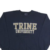 MV SPORT Mens Navy Blue Trine University Sweatshirt Crew Neck L Cotton