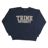MV SPORT Mens Navy Blue Trine University Sweatshirt Crew Neck L Cotton