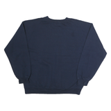 MV SPORT Mens Navy Blue Trine University Sweatshirt Crew Neck L Cotton