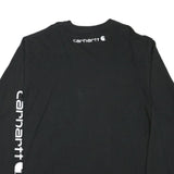 CARHARTT Mens Black XL Long Sleeve Crew Neck Logo Print Cotton Blend T-Shirt