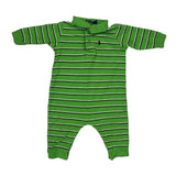 Age 12 Months Polo By Ralph Lauren Striped Playsuit - 3XS Green Cotton