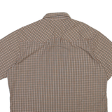 WRANGLER Mens Brown & Cream Checked Western Shirt XL Short Sleeve Cotton Blend
