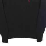 POLO RALPH LAUREN Boys Black Wool Plain Crew Neck Basic Knit Jumper L
