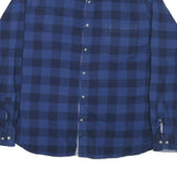 NAUTICA Mens Blue & Navy Checked Shirt XL Button-Down Cotton Blend Casual