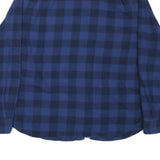 NAUTICA Mens Blue & Navy Checked Shirt XL Button-Down Cotton Blend Casual