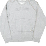 ADIDAS Womens Grey Hoodie L Cotton Blend Pullover Casual Lightweight Comfort