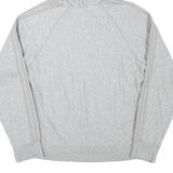 ADIDAS Womens Grey Hoodie L Cotton Blend Pullover Casual Lightweight Comfort