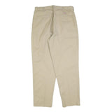 DICKIES Mens Cotton Blend Beige Regular Tapered Trousers W34 L32 Workwear Chino
