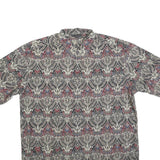 BANGSMAN Mens Cream Pattern Shirt M Polyester Blend Short Sleeve Casual