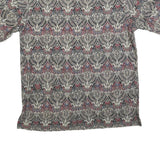 BANGSMAN Mens Cream Pattern Shirt M Polyester Blend Short Sleeve Casual