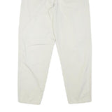 COSMOS Mens Cotton Blend Relaxed White Trousers W28 L28 Casual Zip Pocket Detail