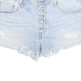 LEVI'S Womens Shorts Blue Denim Cut-Off M W32 Button Fly Casual Distressed