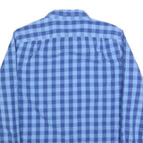 NAUTICA Mens Blue & Navy Check Shirt L Classic Cotton Blend Casual