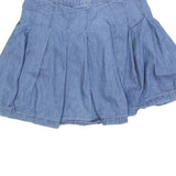AMERICAN EAGLE Womens Blue Denim Pleated Mini Cotton Blend Skirt XS Stylish