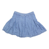 AMERICAN EAGLE Womens Blue Denim Pleated Mini Cotton Blend Skirt XS Stylish