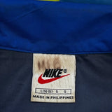 Nike Graphic Windbreaker - Large Blue Nylon