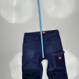 Hard Yakka Double Knee Cargo Trousers - 34W 32L Blue Cotton