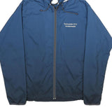 MARKA Mens Blue Polyester Hooded Zip Jacket S Plain Lightweight Casual Fashion