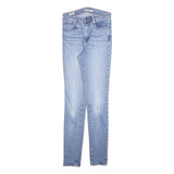 LEVI'S 721 BIG E Womens Slim Blue Denim Light W28 L32 Classic Zip Jeans