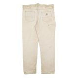 CARHARTT Mens Cotton Blend Beige Relaxed Fit Straight Leg Trousers W38 L32