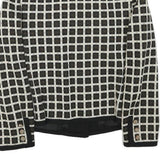 DESARBRE Womens Black & White Check Wool Blend Button Jacket XS Woven Elegant