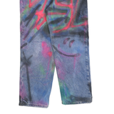 CARHARTT Mens Cotton Blend Blue Spray Paint Relaxed Straight Trousers W34 L30
