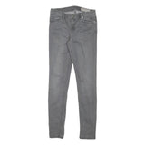 ALL SAINTS Womens Slim Grey Denim Slim Jeans W26 L27 Zip Cotton Blend Stylish